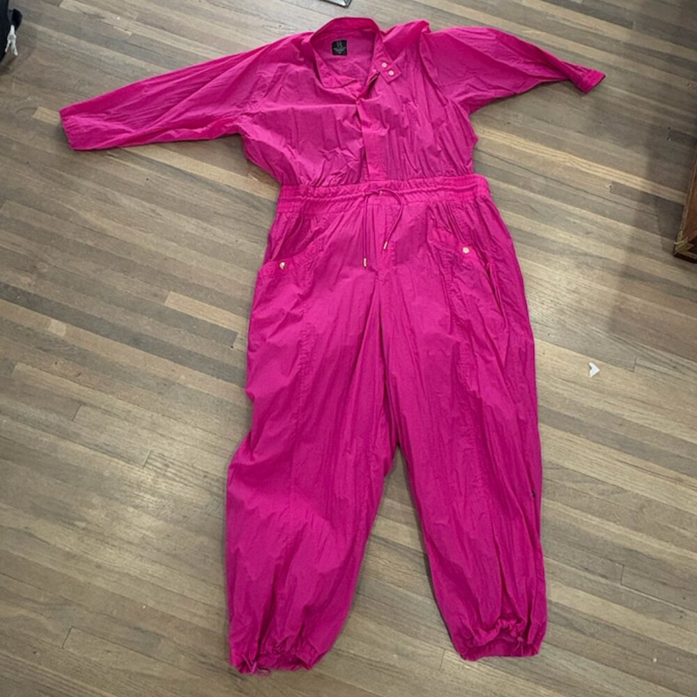 NWOT Athleta x Alicia Keys Nylon Utility Jumpsuit Hot Pink 24 24W 2X 3X - Picture 14 of 16
